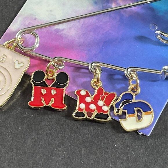 Mickey Minnie Mouse Lapel Pin Donald Duck Safety Pin Brooch Jewelry Accessories - Picture 3 of 11